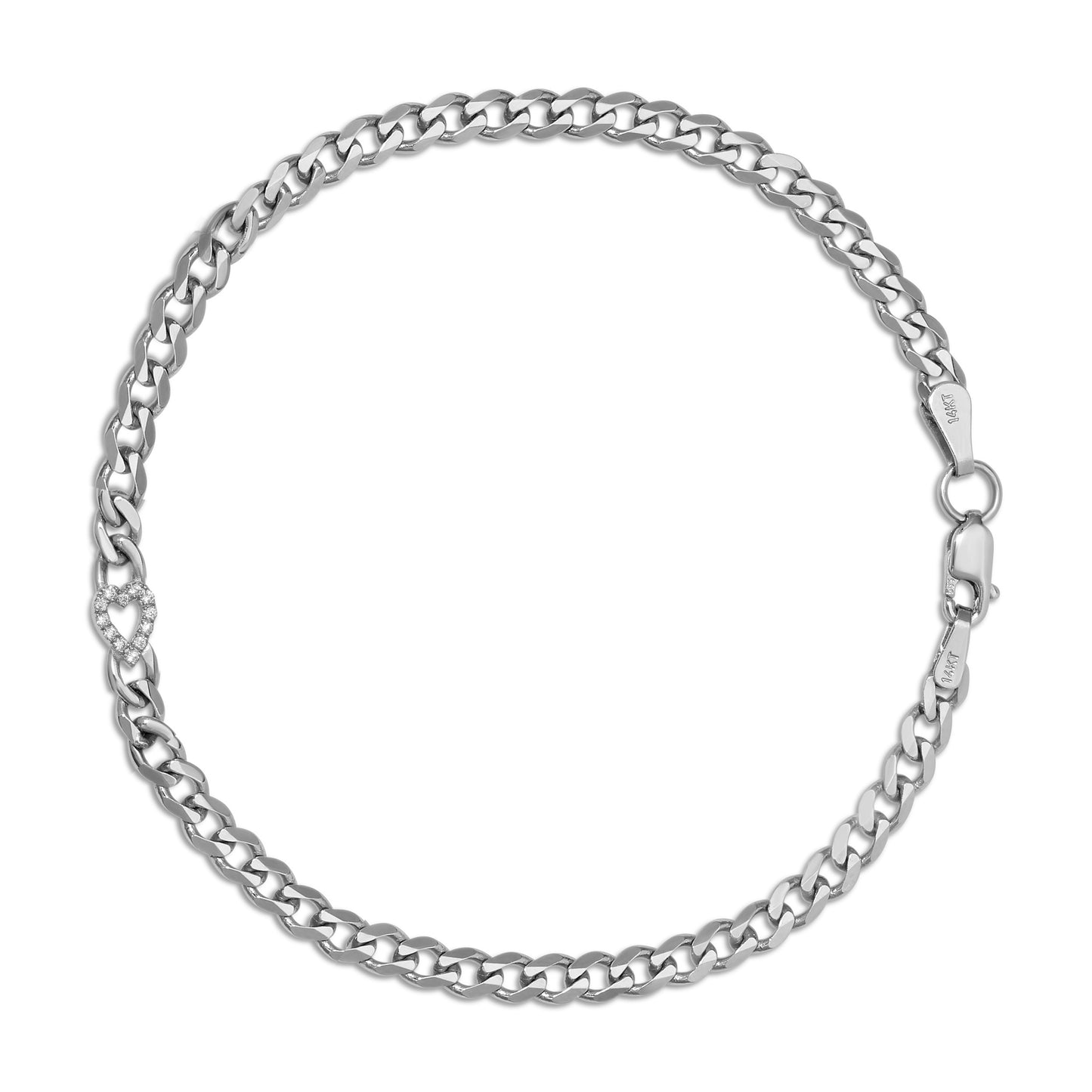Small curb chain bracelet with pave letters