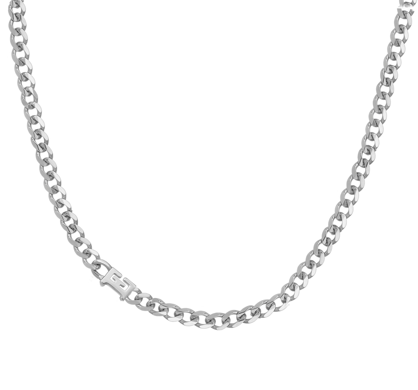 Small curb chain necklace with solid letters