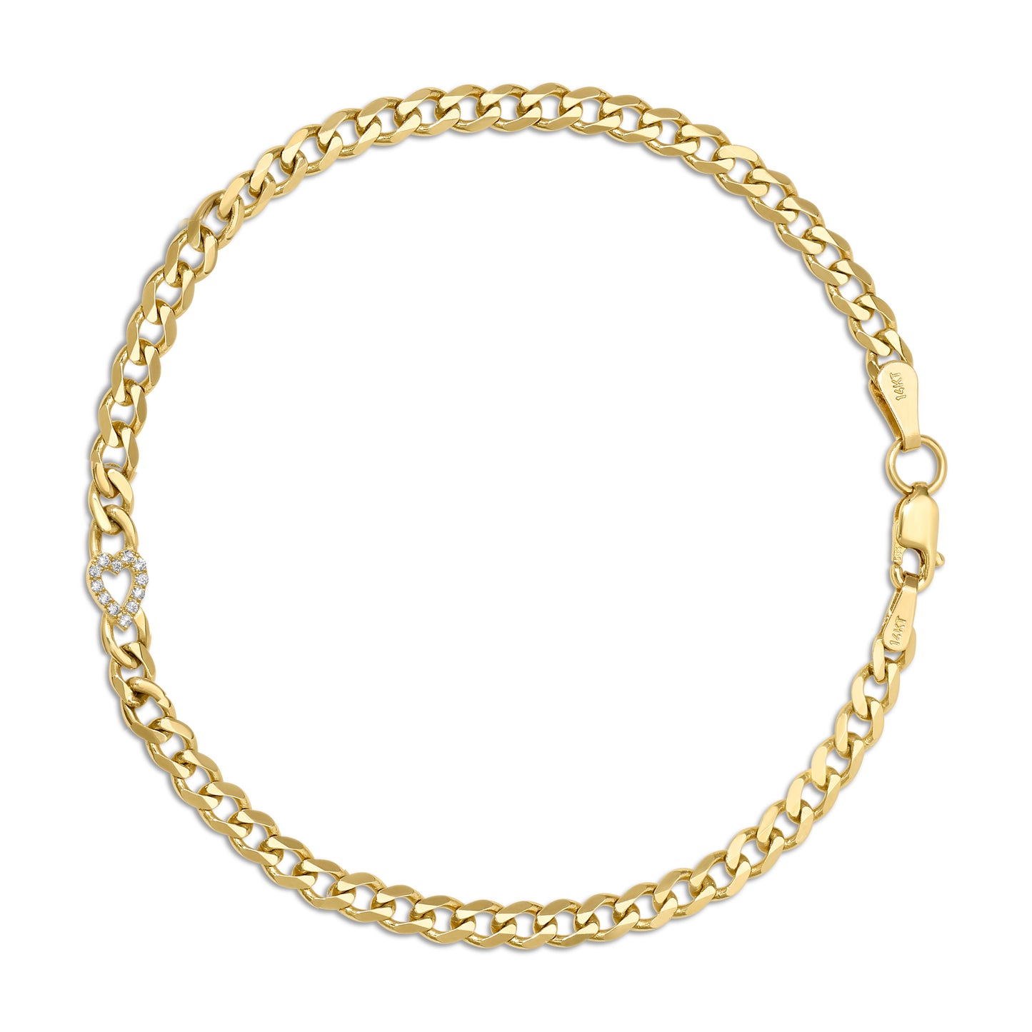 Small curb chain bracelet with pave letters