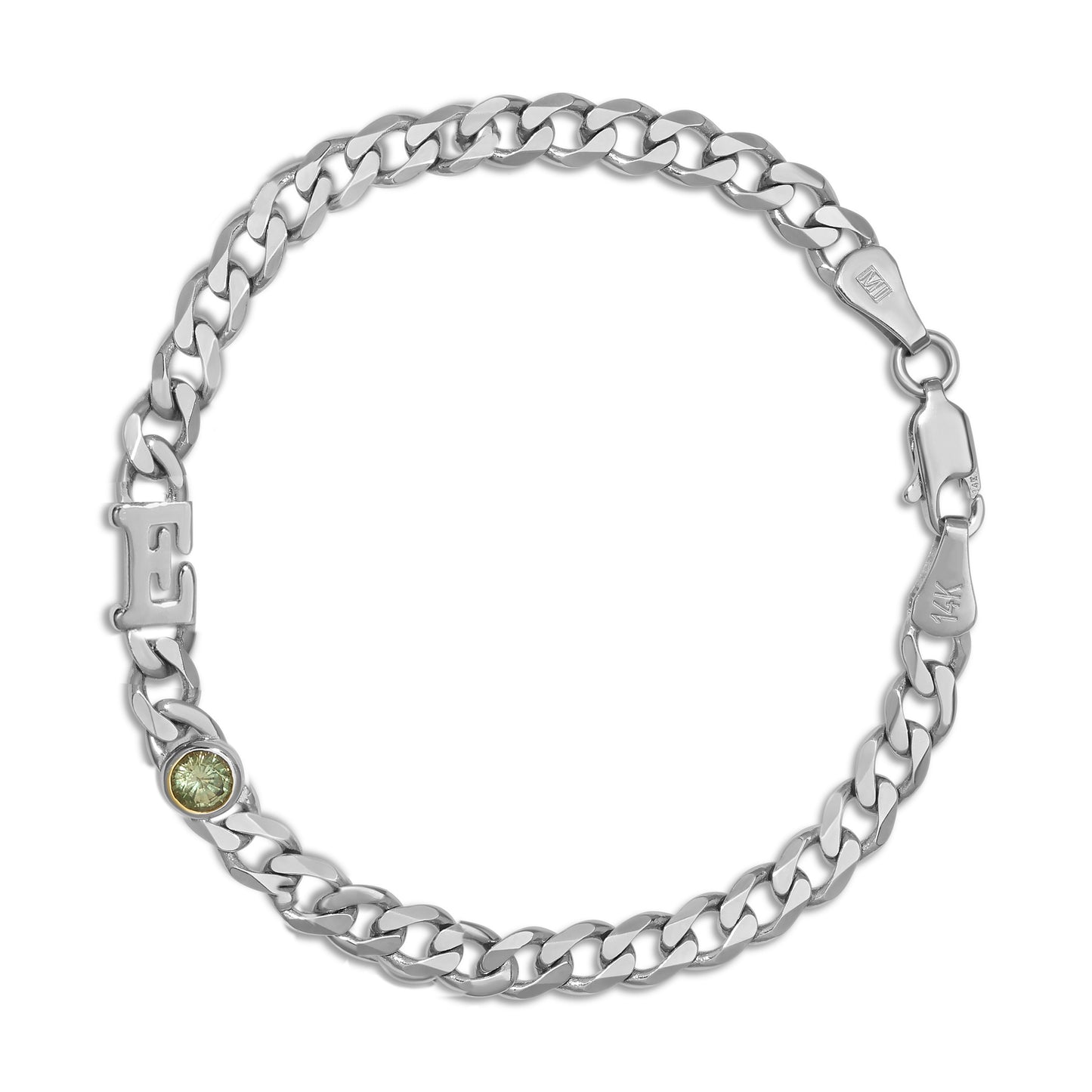 Large curb chain bracelet with Gold letters