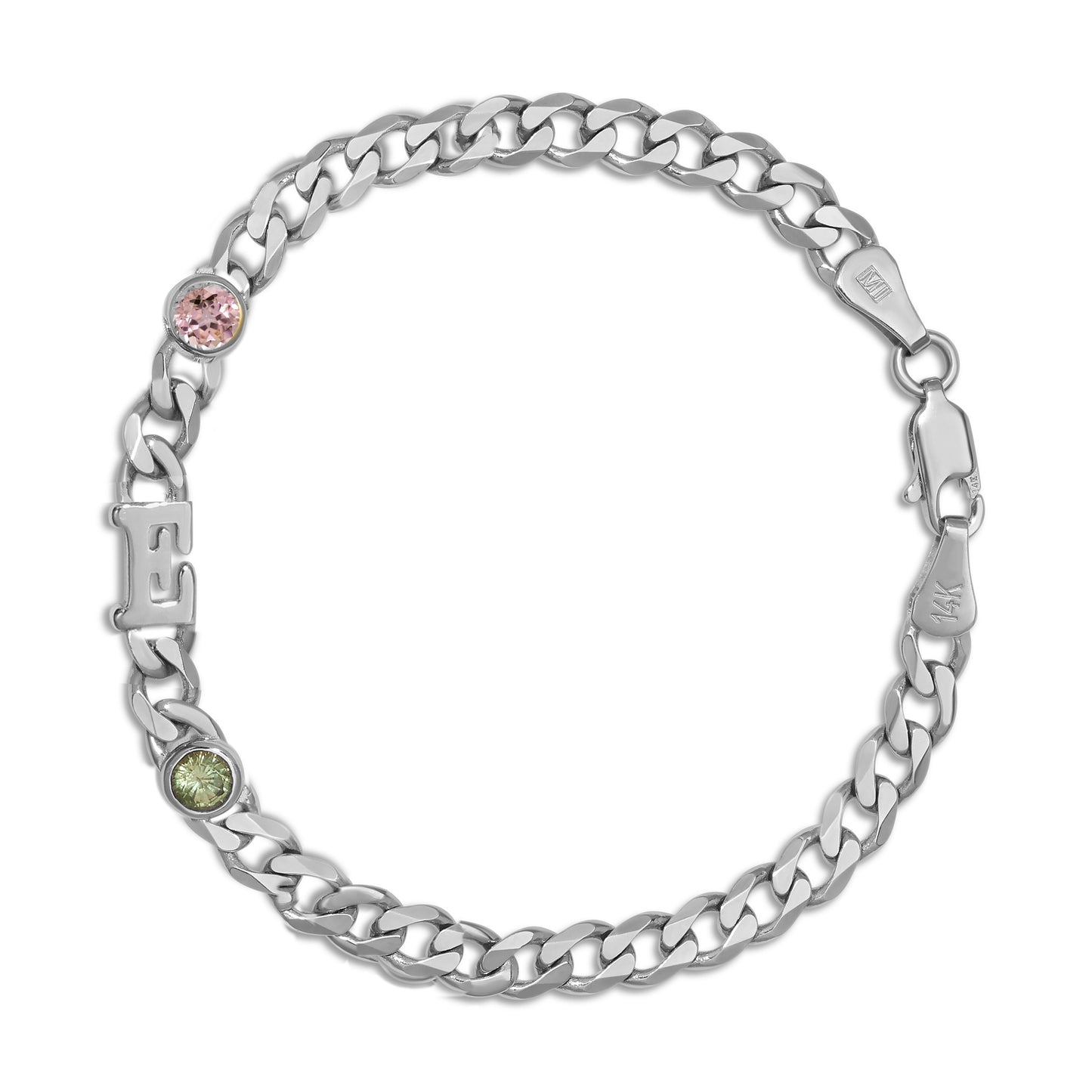 Large curb chain bracelet with Gold letters