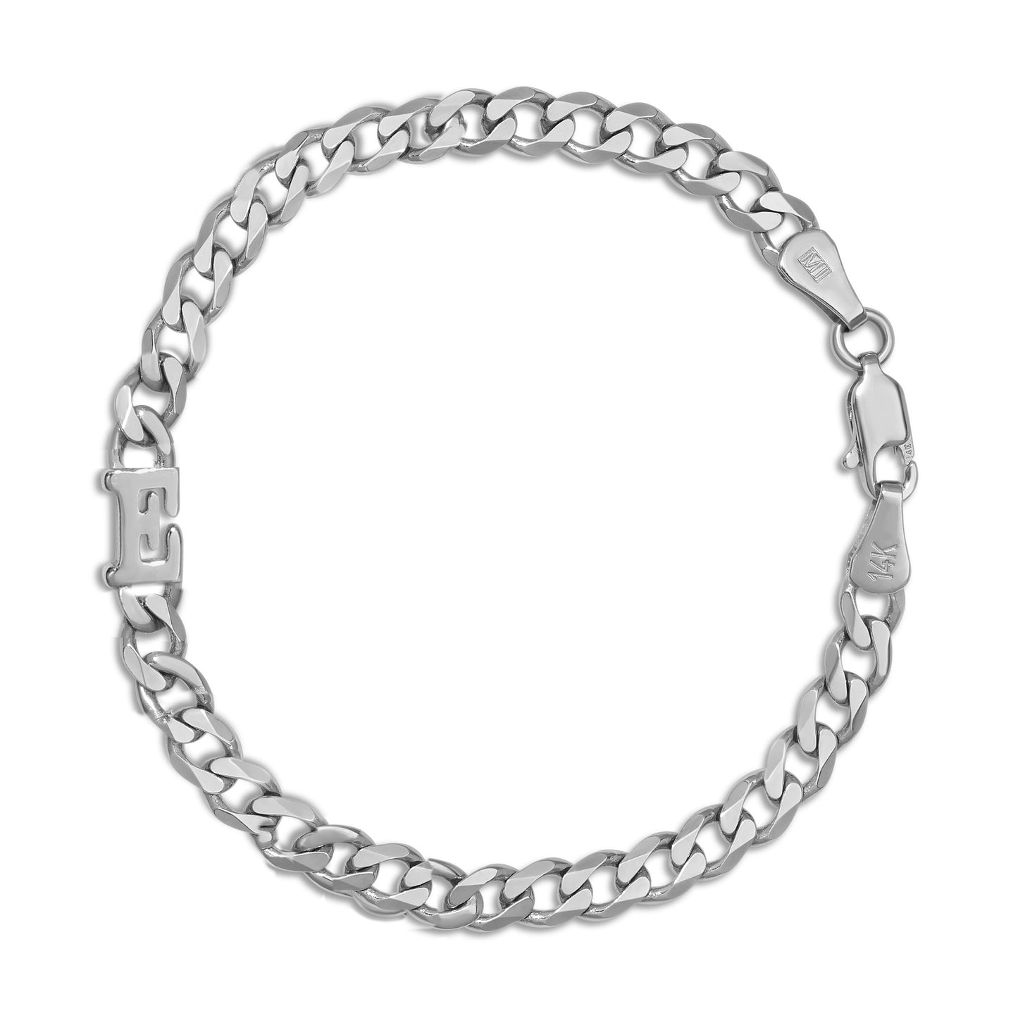 Large curb chain bracelet with Gold letters