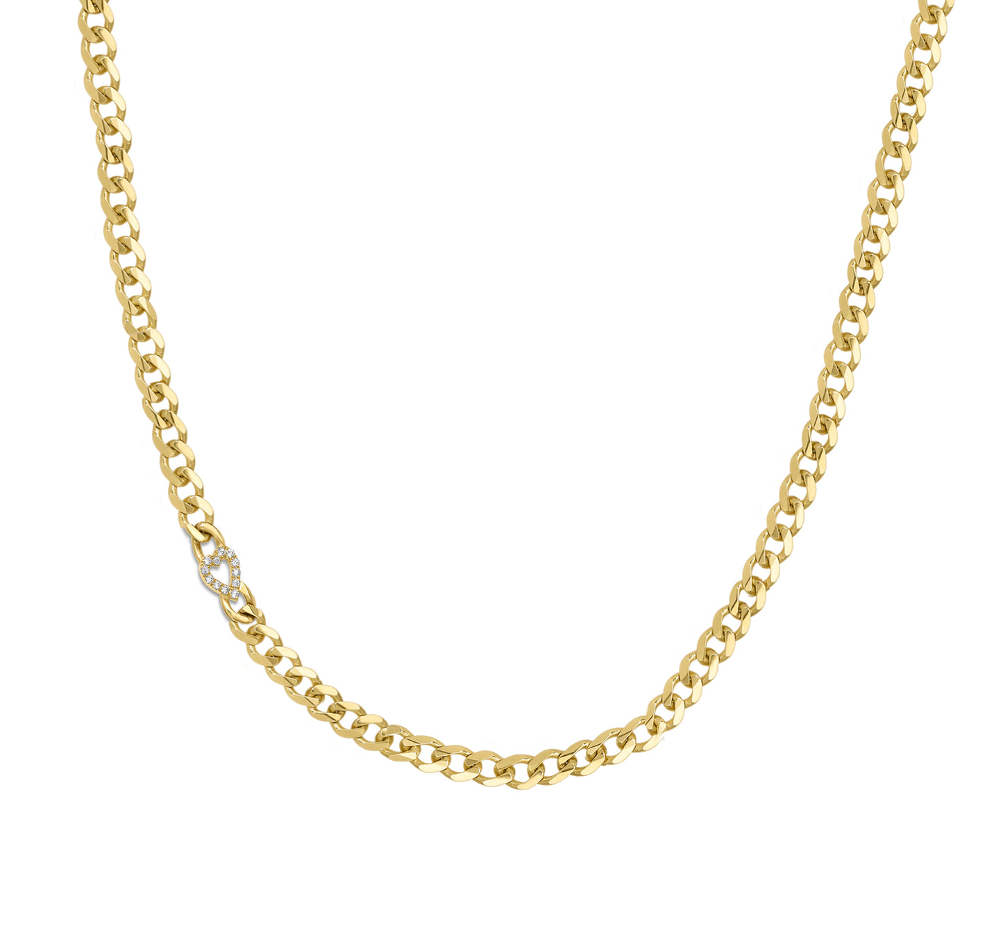 Small curb chain necklace with pave letters