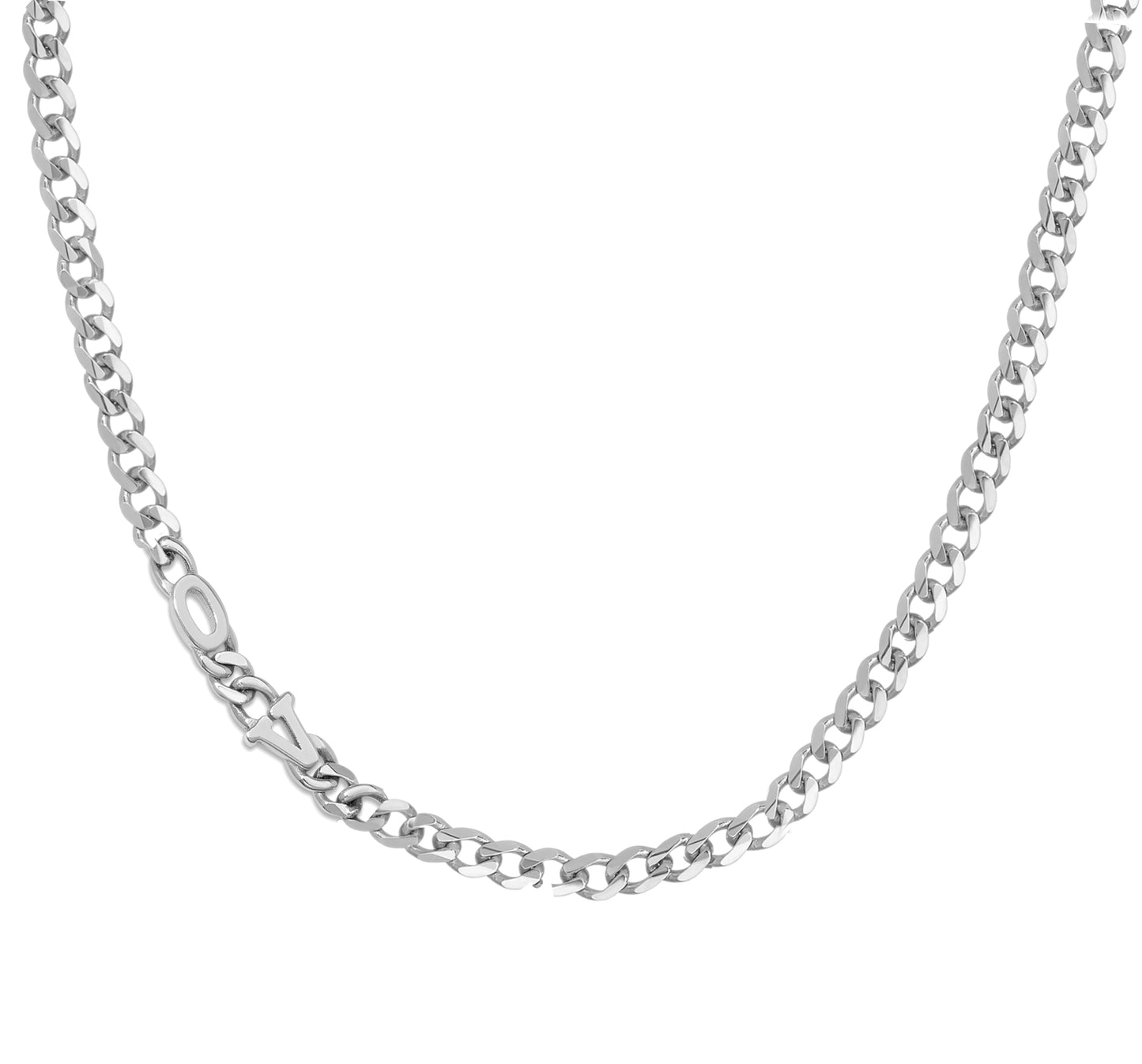 Small curb chain necklace with solid letters