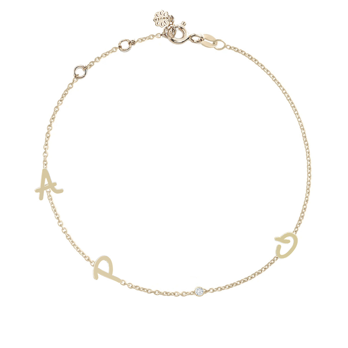 Tiny Treasure Multi Initial Gold Bracelet. Noush Exclusive