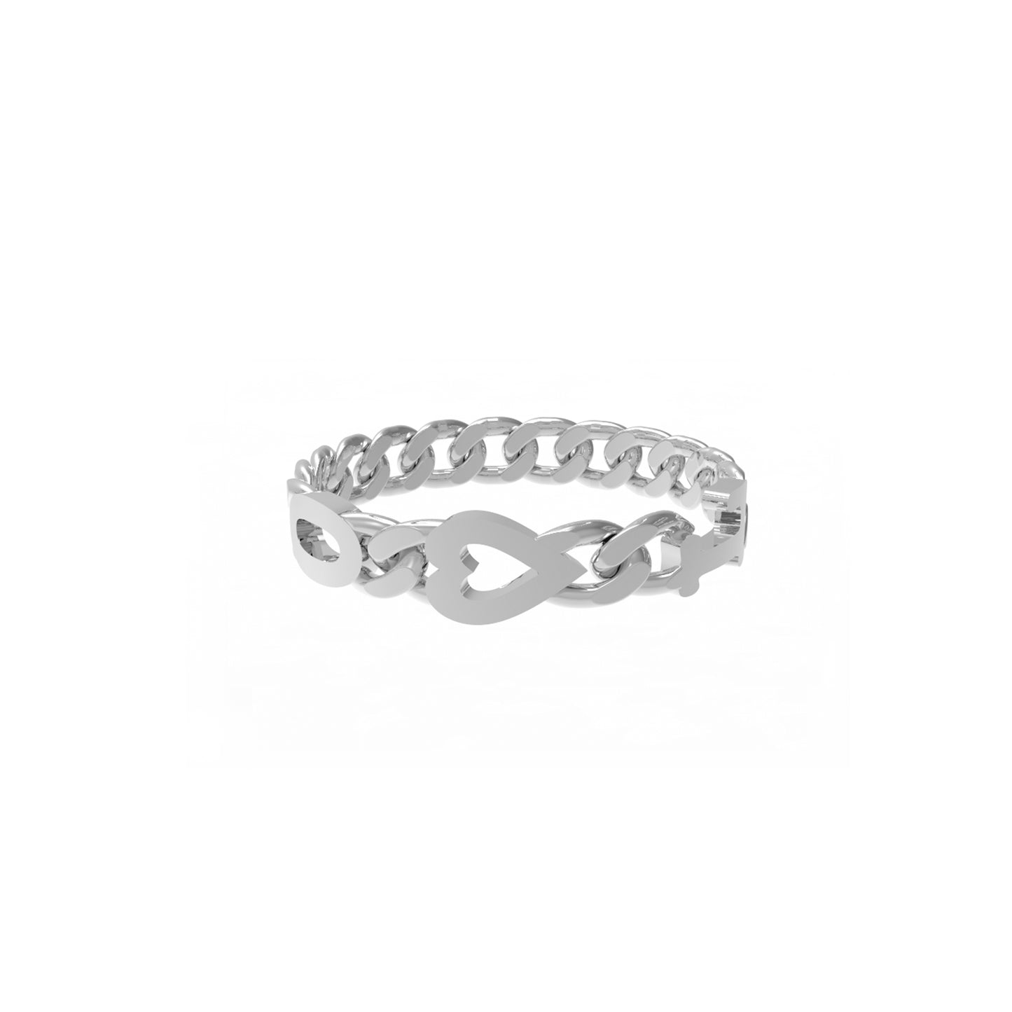 Small Curb Chain Ring with Gold Letters