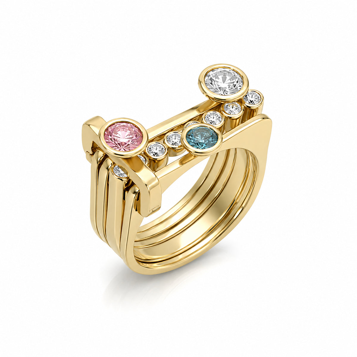 Round LNQD 3 Stack Rings