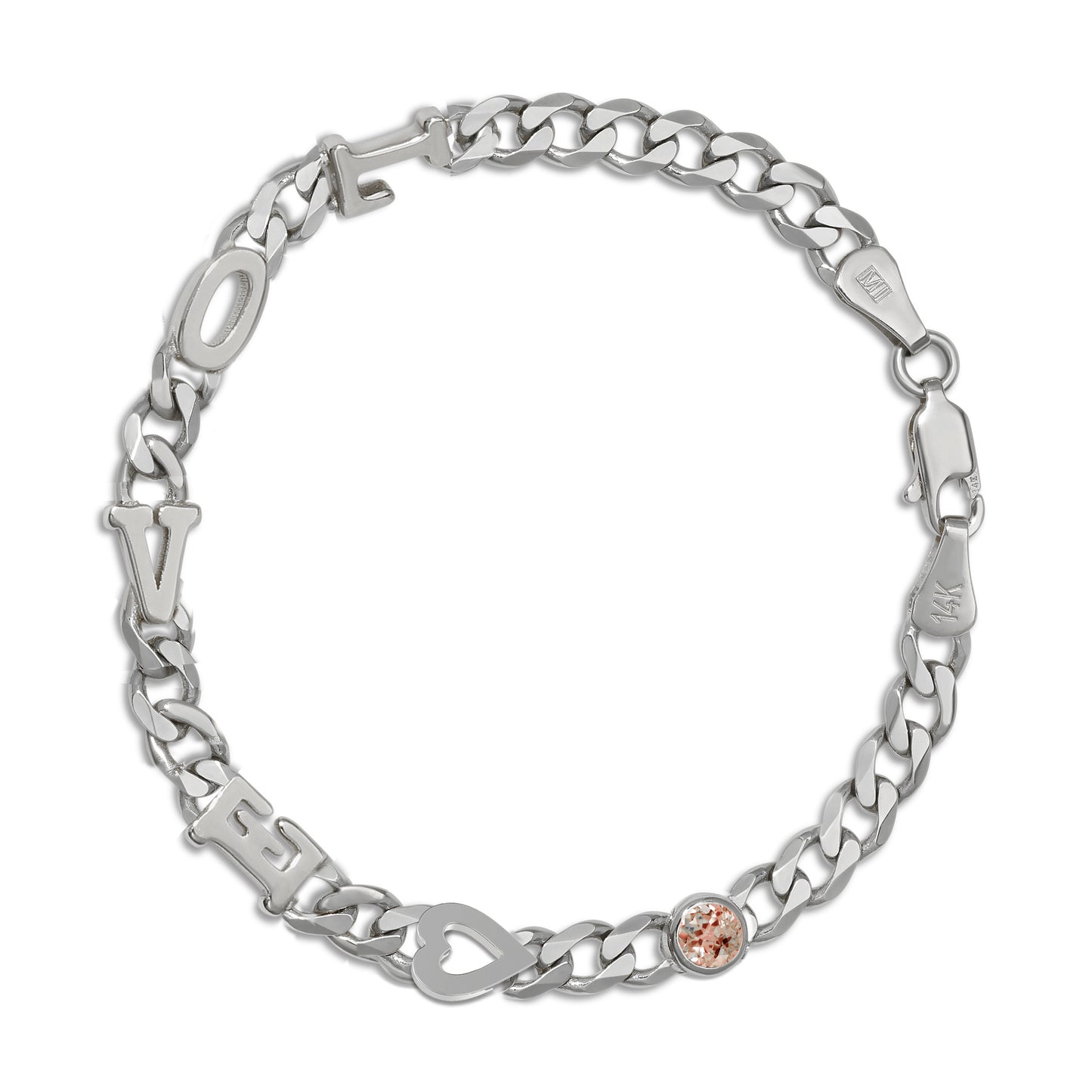 Large curb chain bracelet with Gold letters