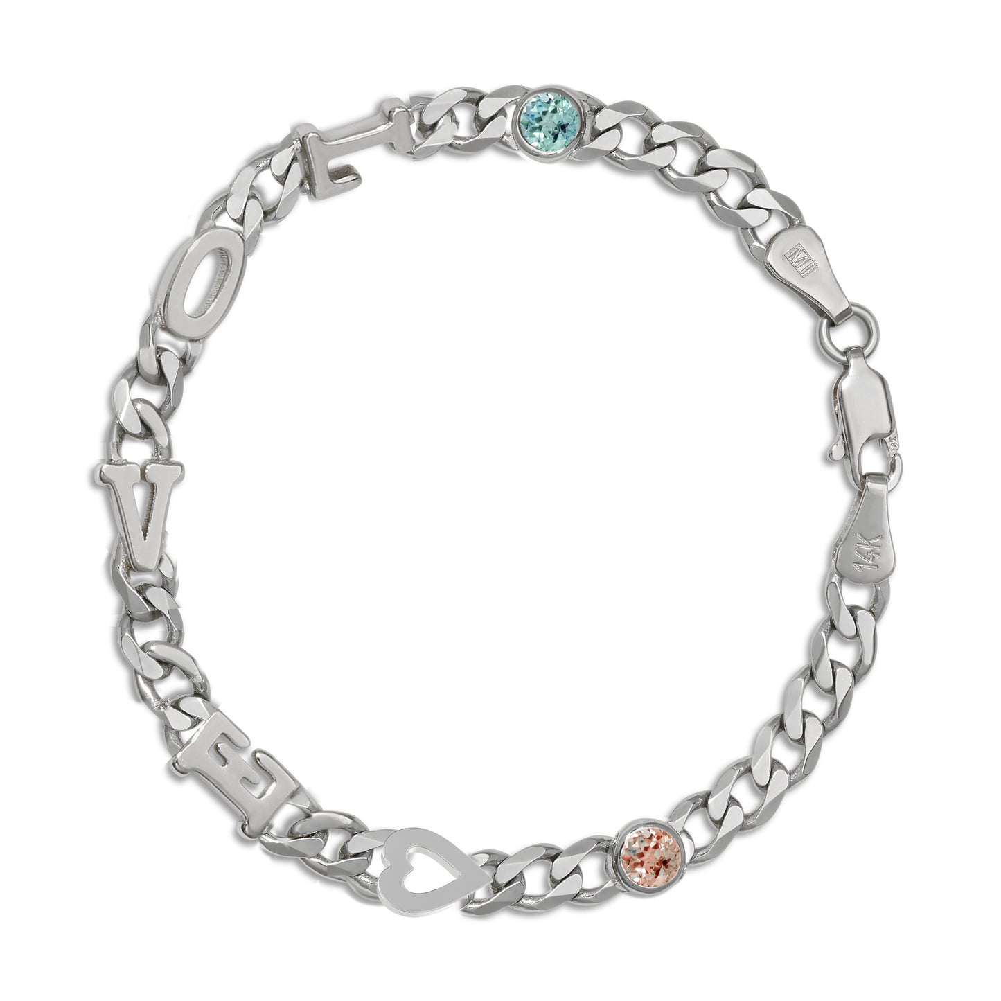 Large curb chain bracelet with Gold letters