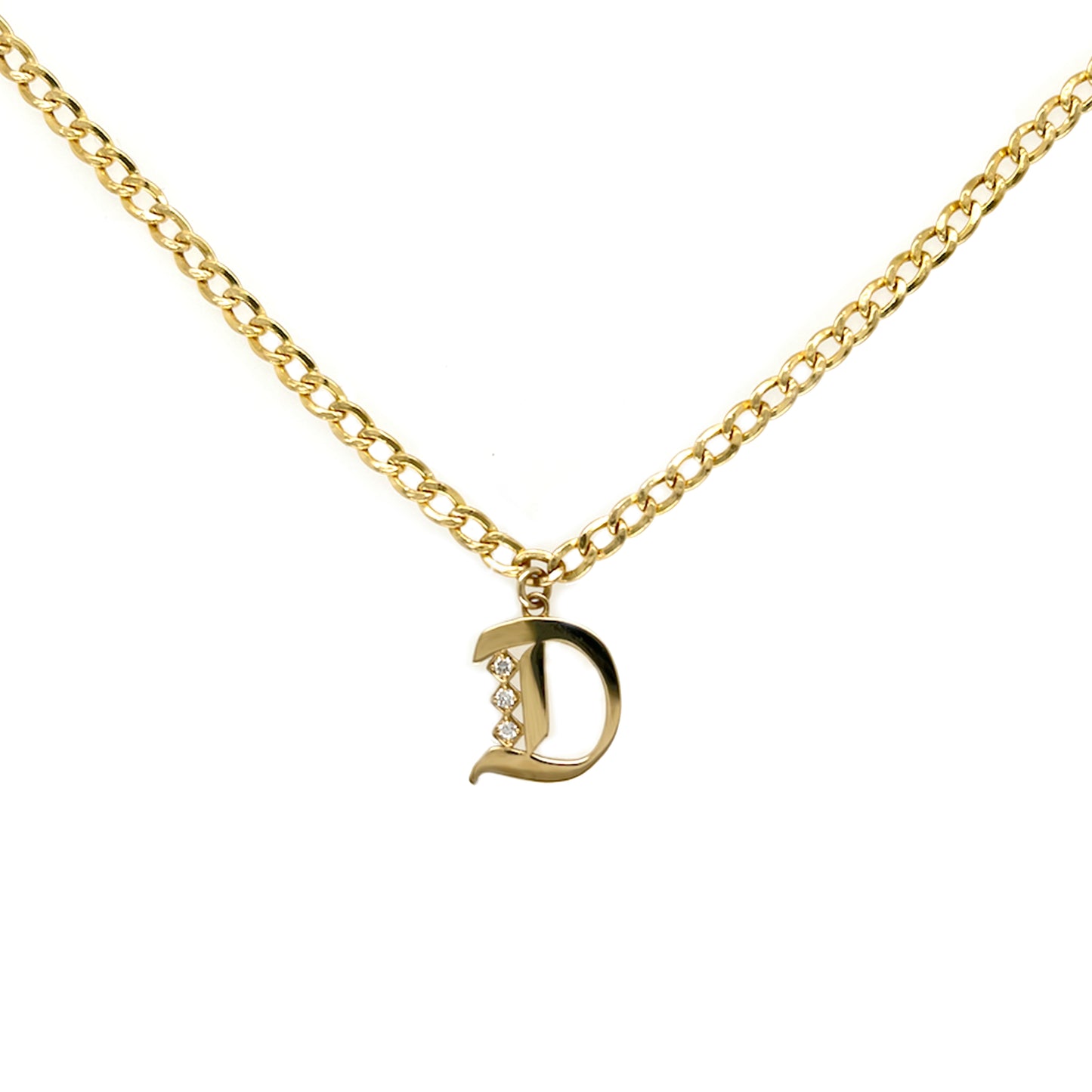 Gothic Initial Necklace