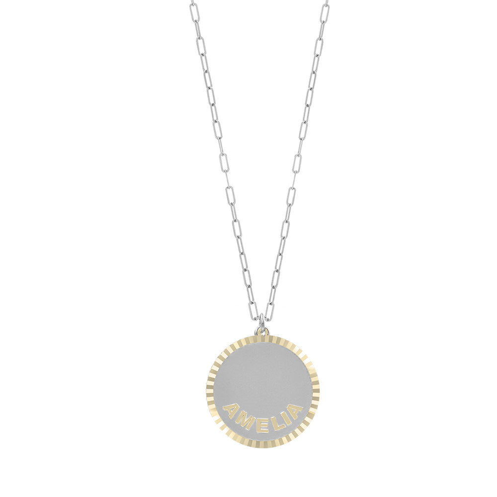Treasure Disk Name Plate Necklace