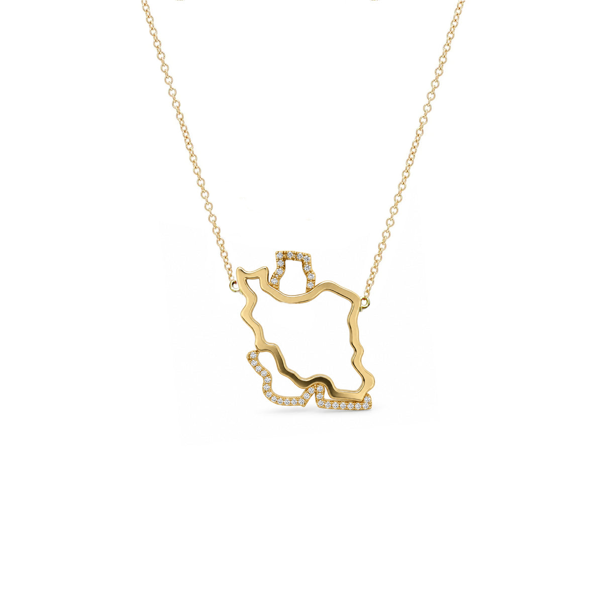 Iran Map Necklace Medium