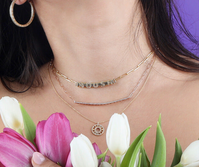 Hide and Seek Thick Bar Name Necklace