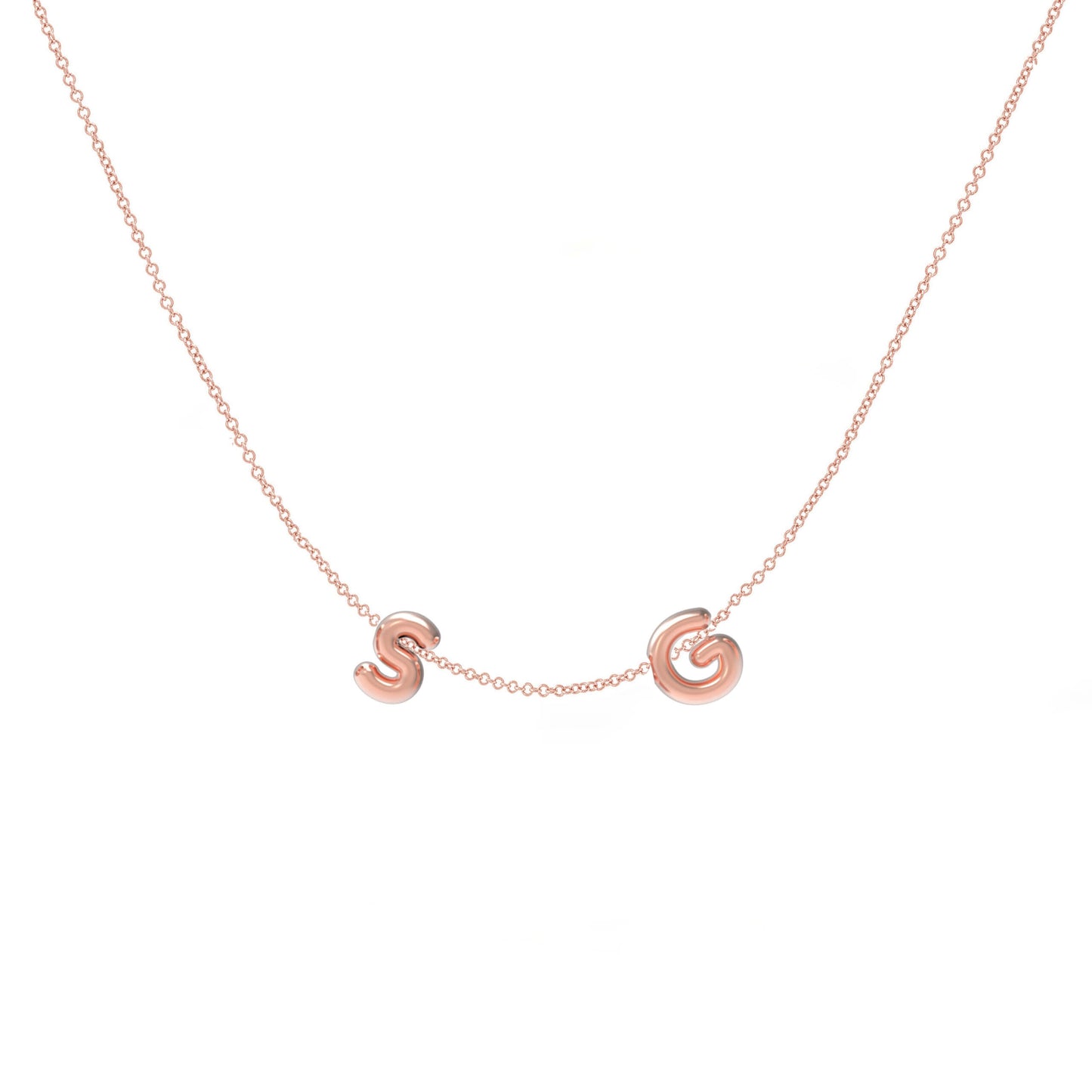 3D bubble sliding Name Necklace
