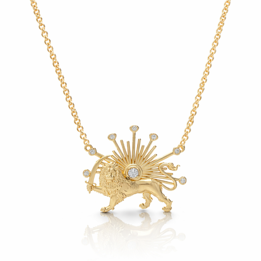 Shiro Khorshid- Lion and Sun Necklace . Noush Exclusive