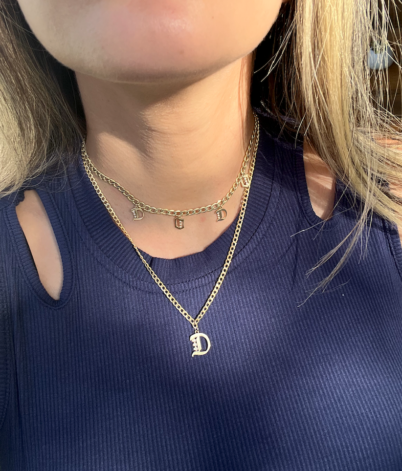 Gothic Initial Necklace