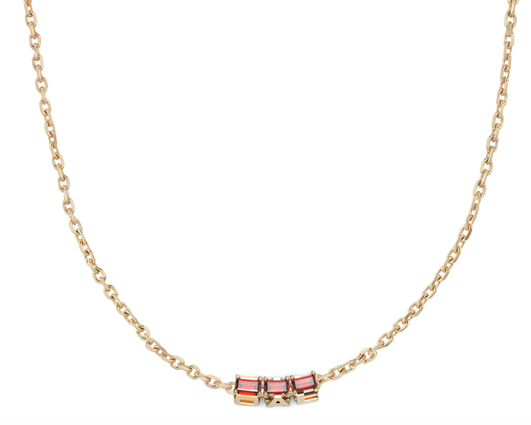 Personalized Customizable Baguette Hide and Seek Tennis Necklace