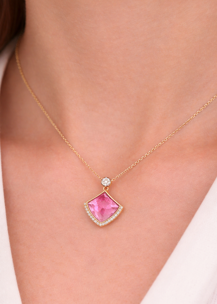 Ready to Ship - Kashan Pink tourmaline necklace