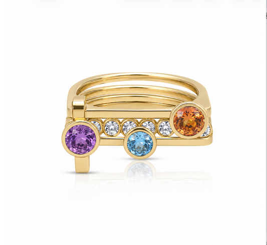 Round LNQD 3 Stack Rings