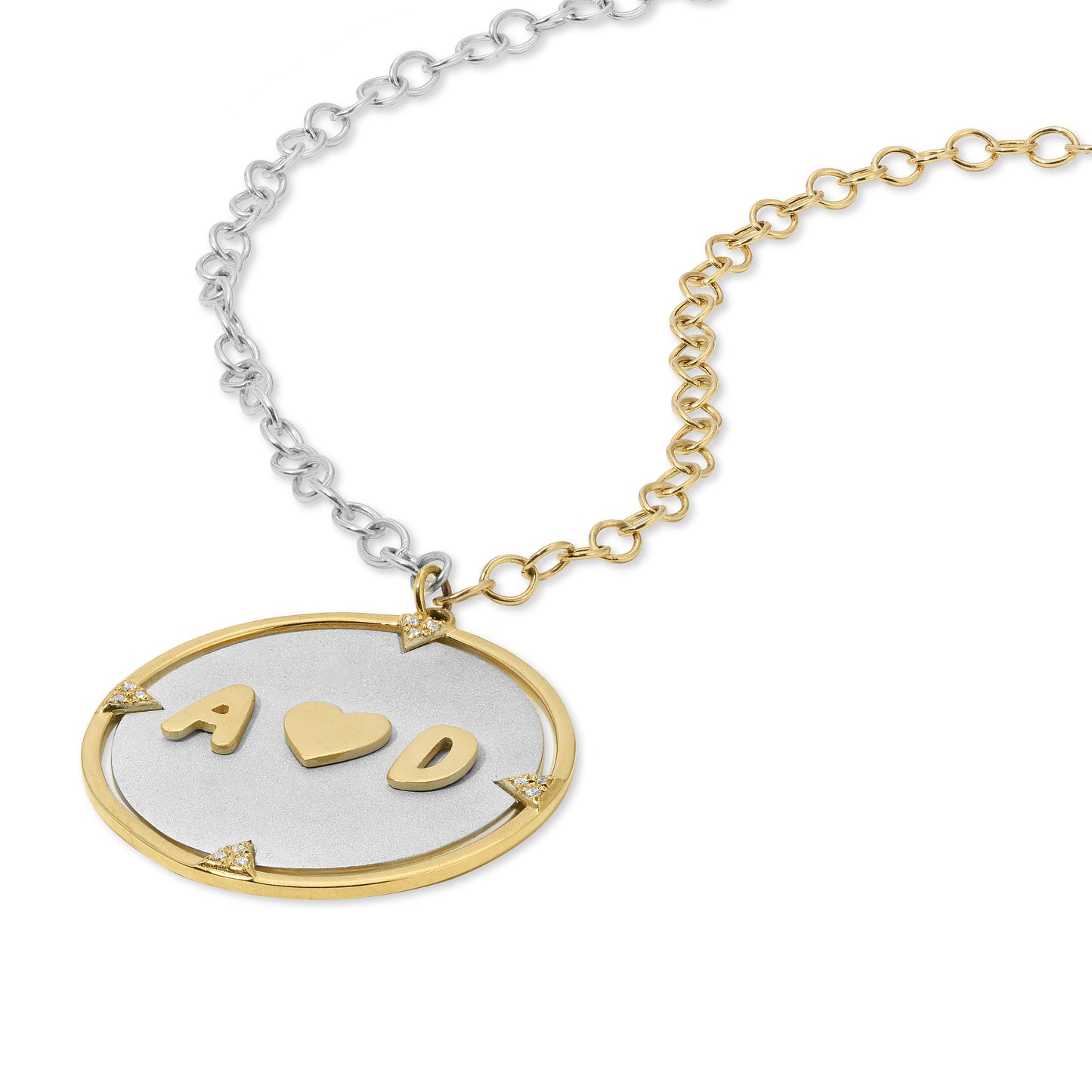 Personalized Two-Tone compass Necklace