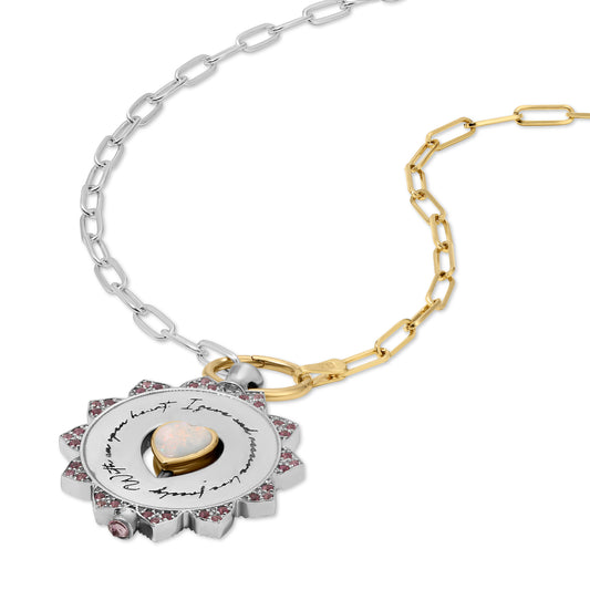 Sample sale. large Love medallion Gold and silver