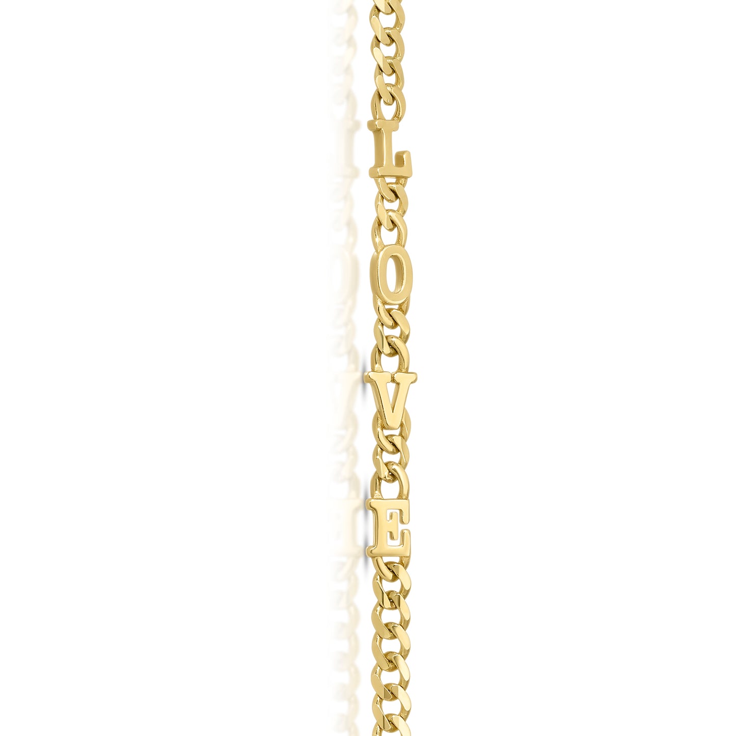 Small curb chain necklace with solid letters