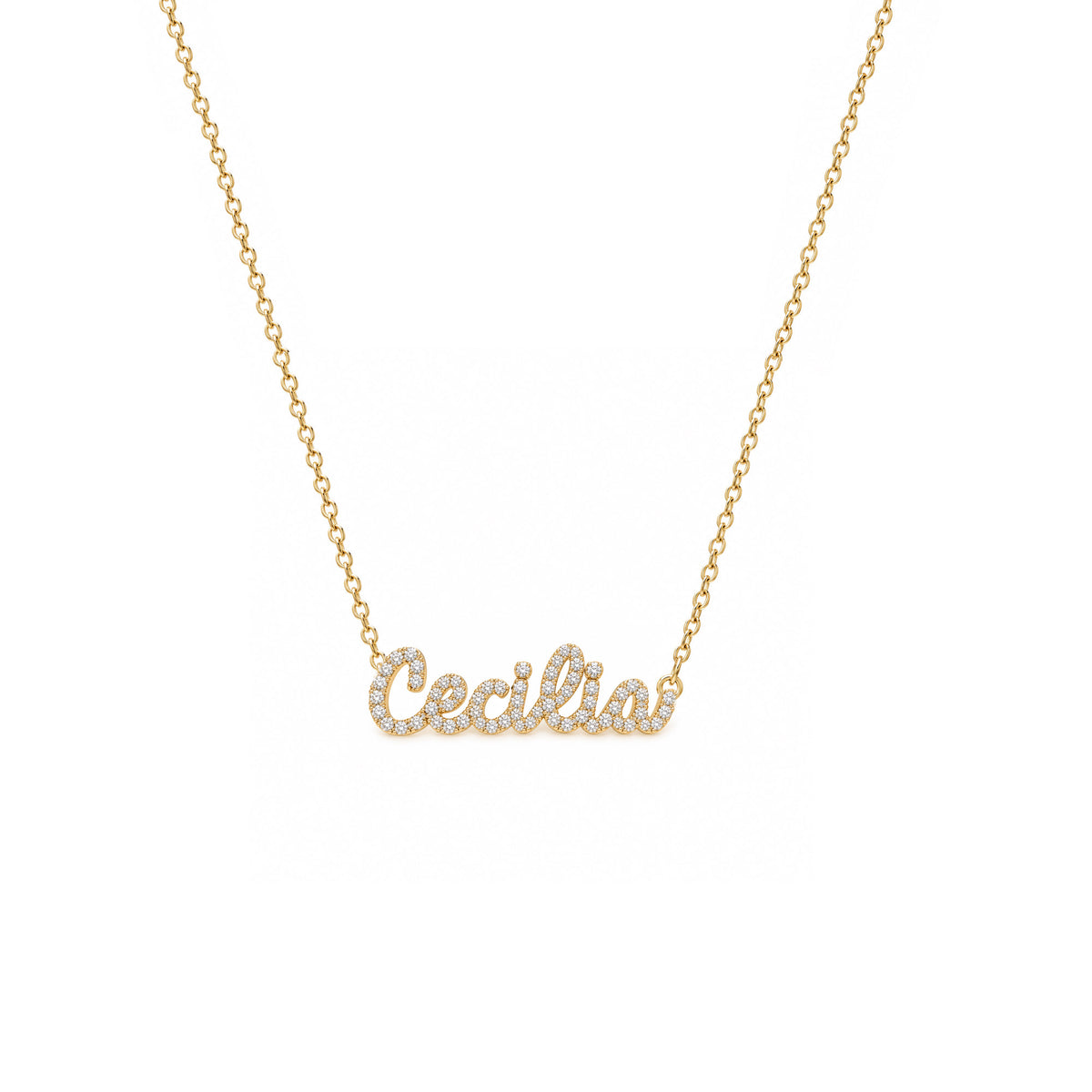 Tiny Treasures Diamond Name Necklace