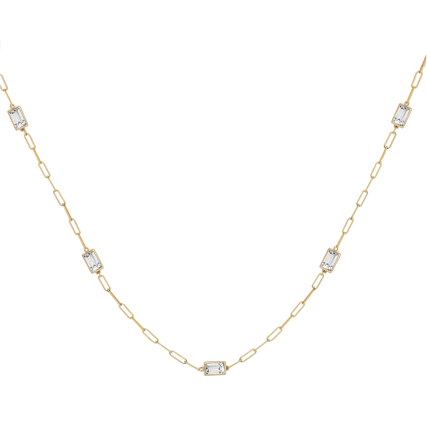 Peekaboo baguette necklace