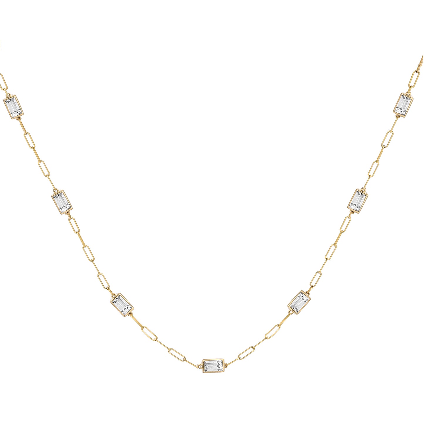 Peekaboo baguette necklace