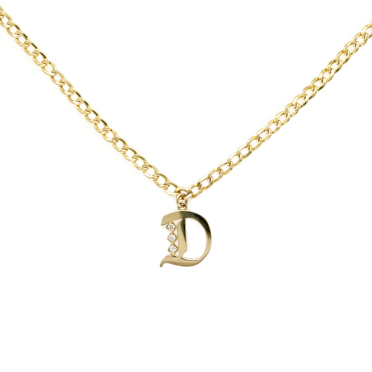 Gothic Initial Necklace. Noush Exclusive