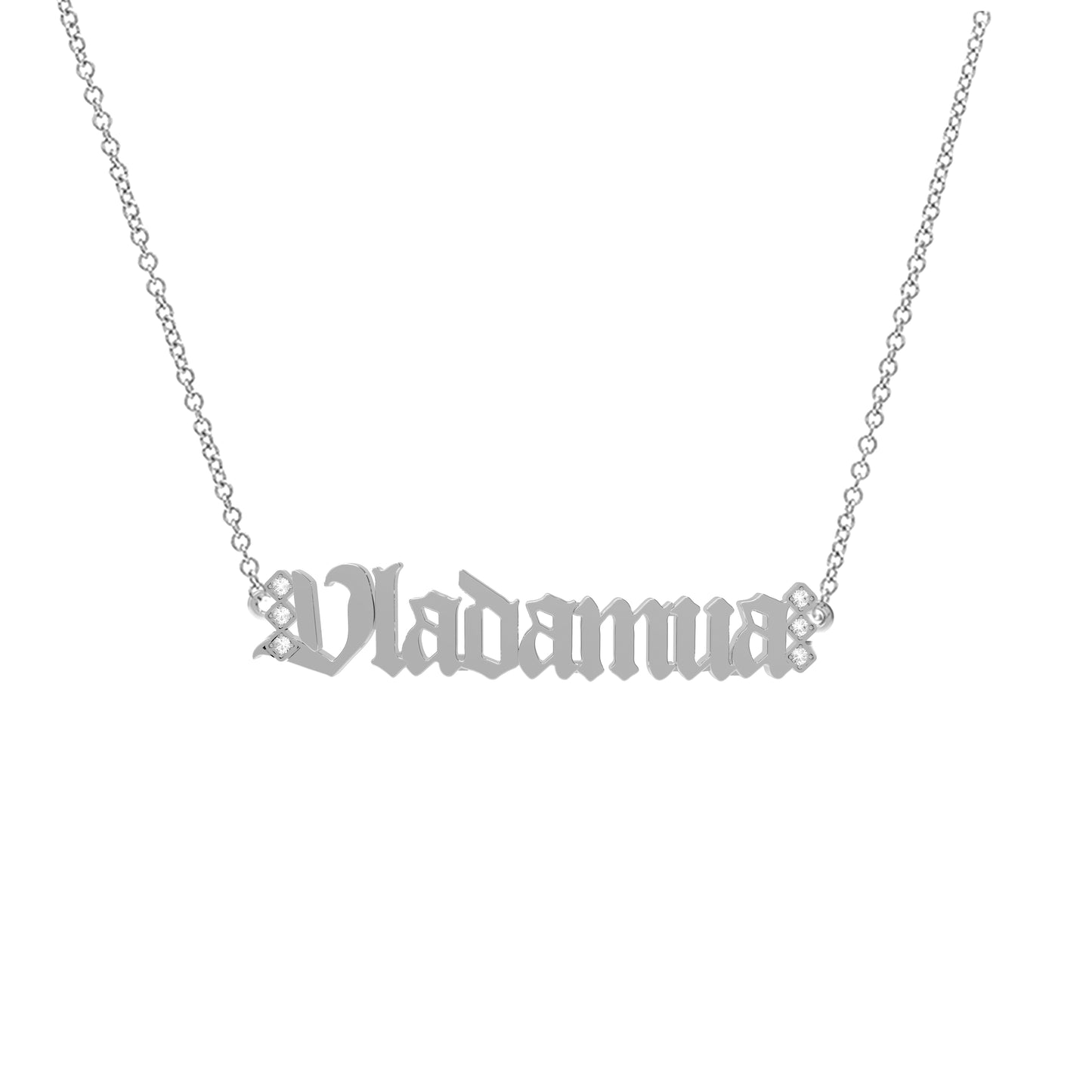 Gothic Gold Name Necklace