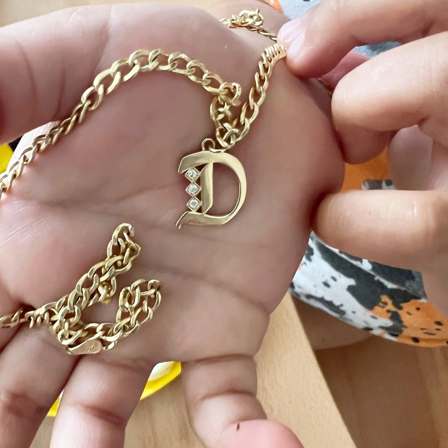 Gothic Initial Necklace