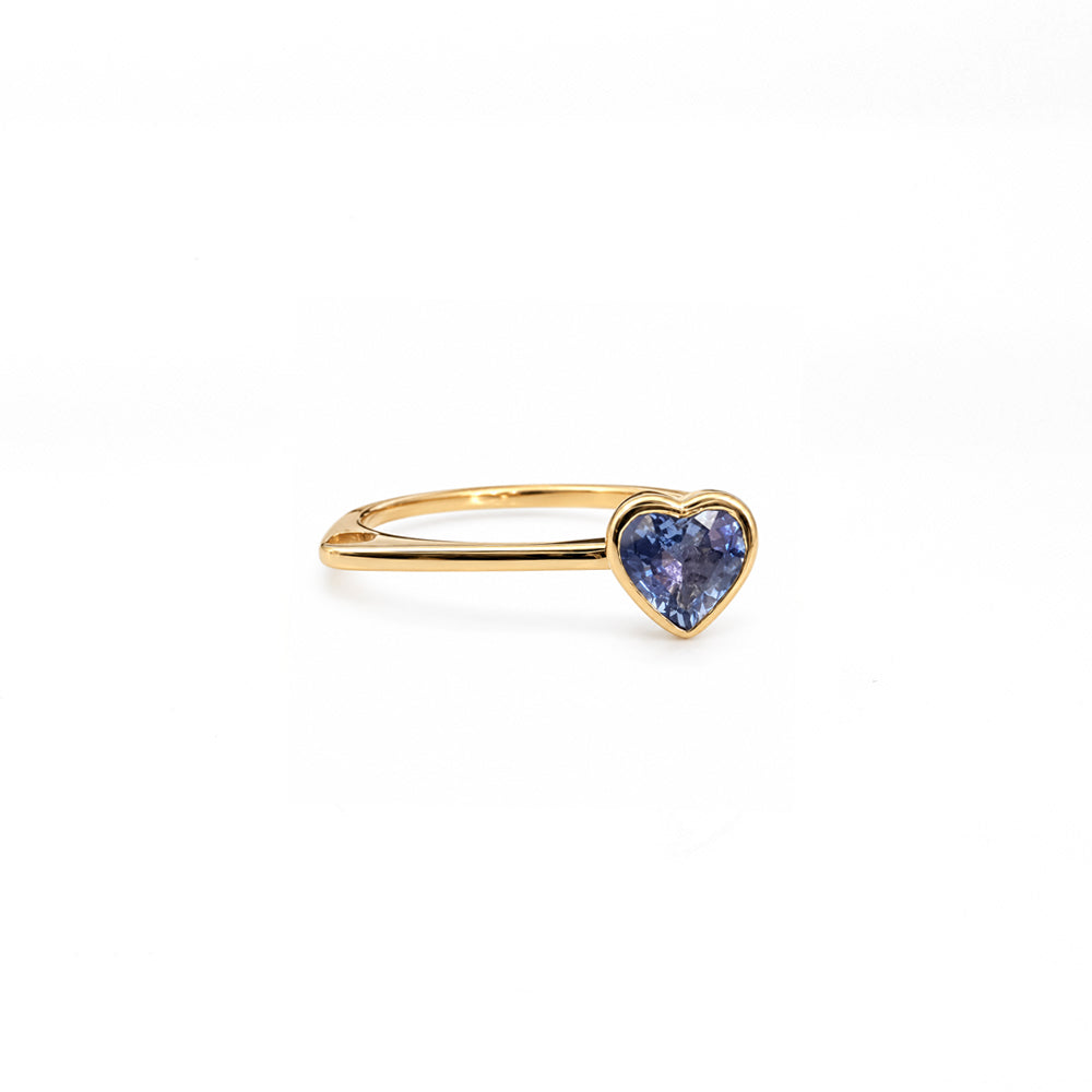 One of a kind, heart Blue sapphire Ring