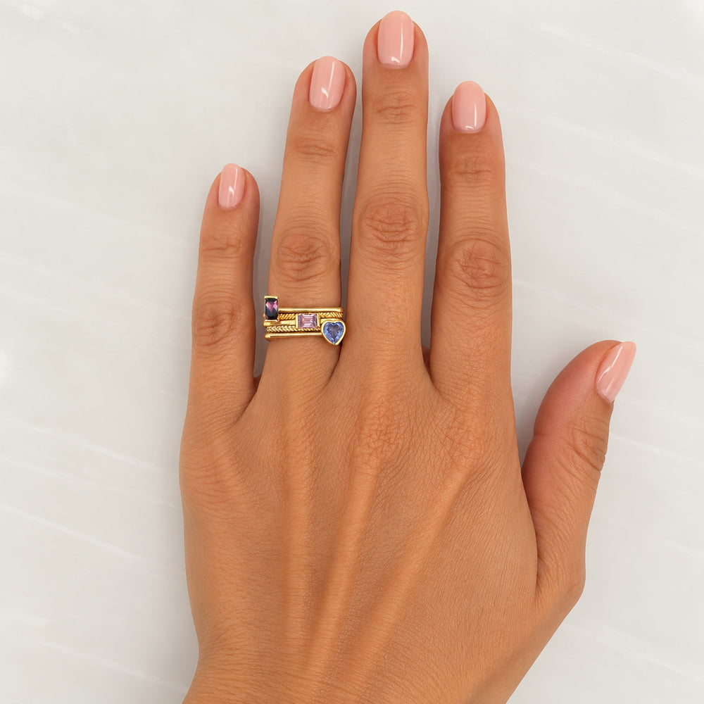 One of a kind, heart Blue sapphire Ring