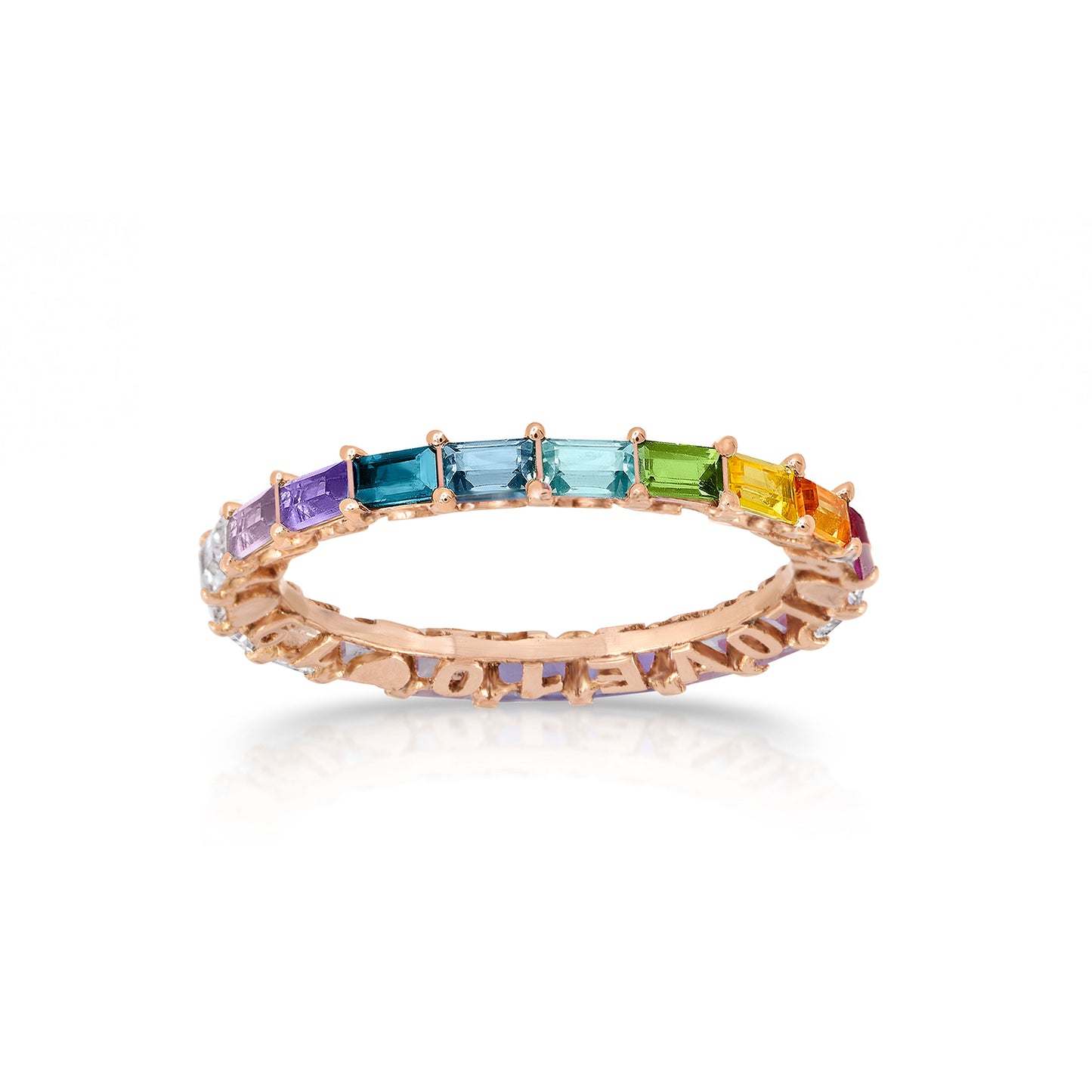 Customizable Horizontal Hide and Seek Baguette Eternity Band