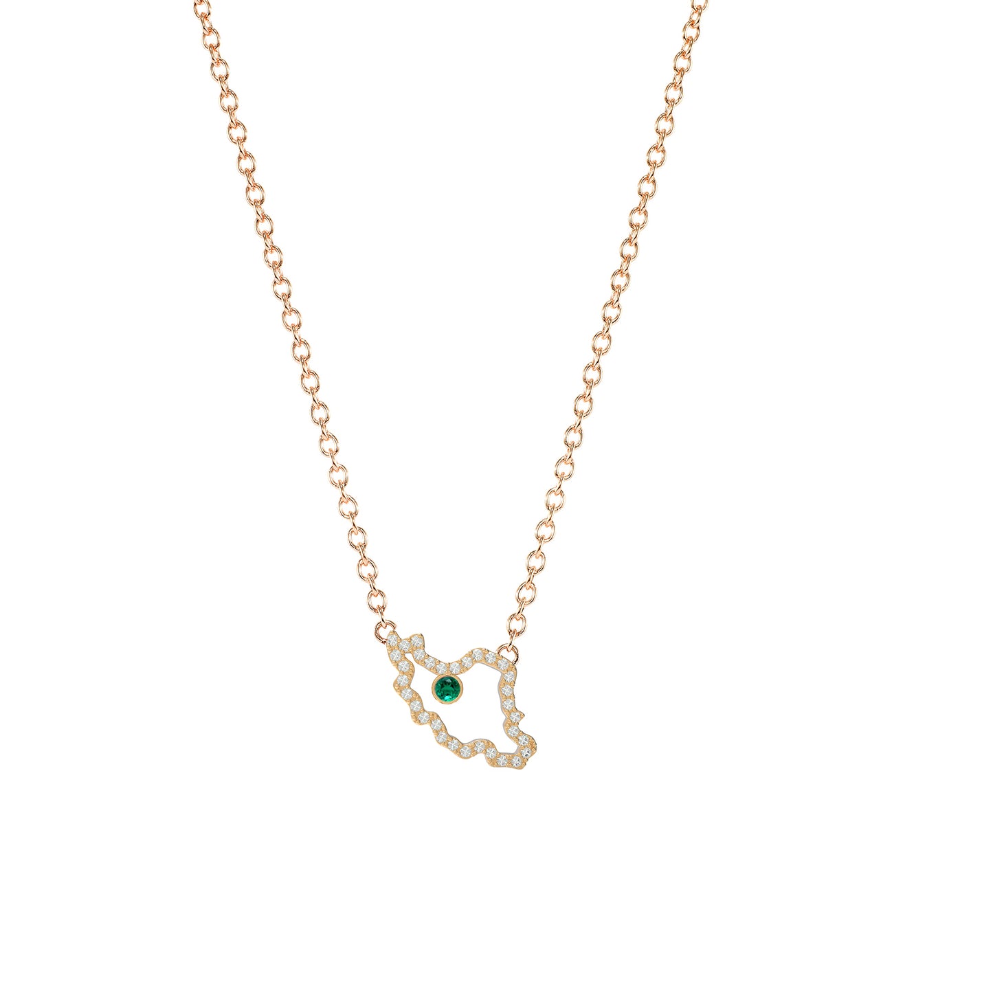 Small Iran Map Necklace
