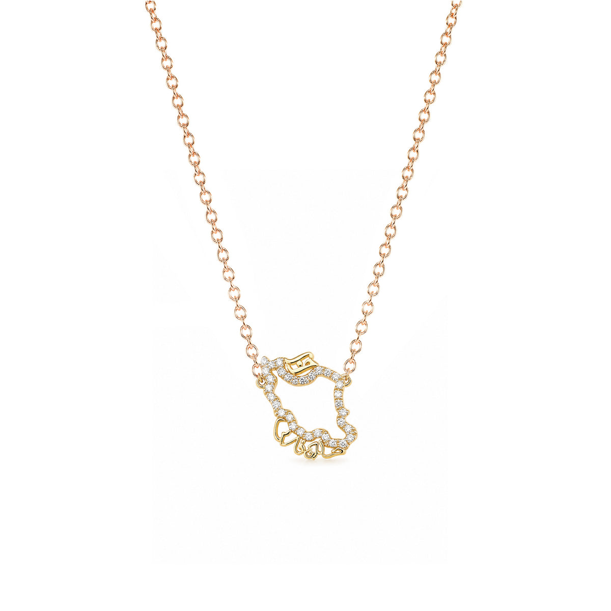 Iran Map Necklace with seas