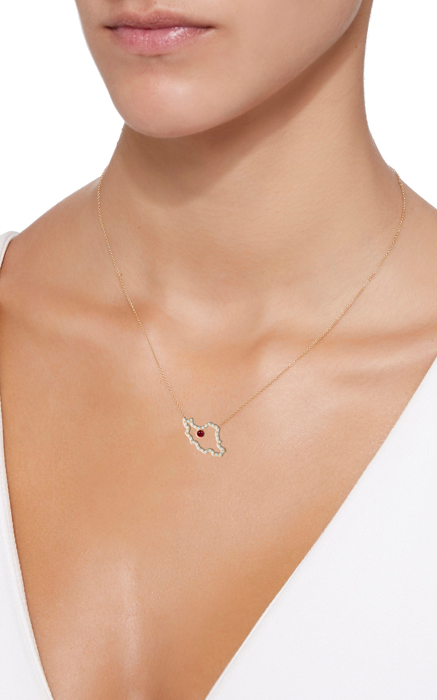 Iran Map Necklace