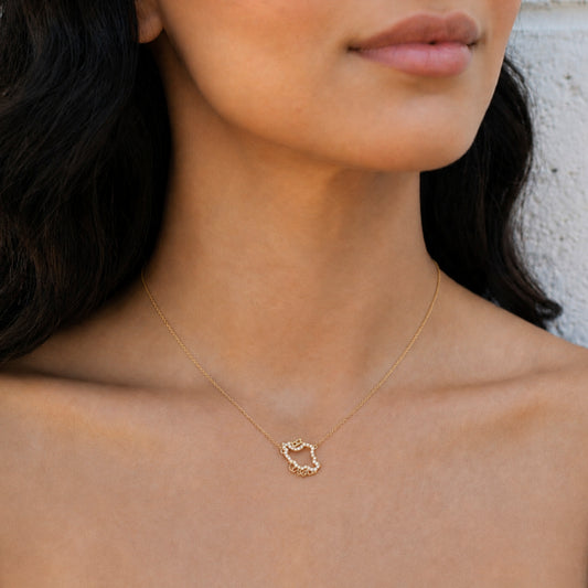 Iran Map Necklace with seas