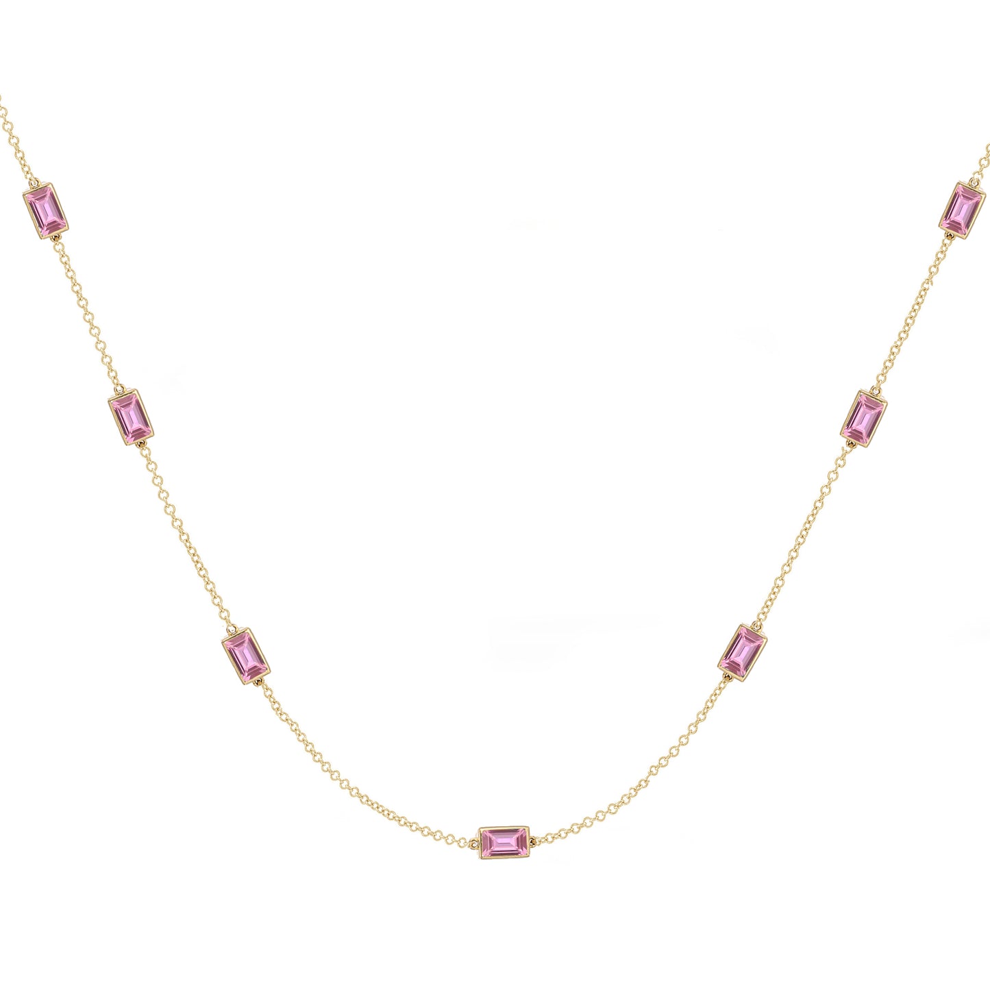 Peekaboo baguette necklace