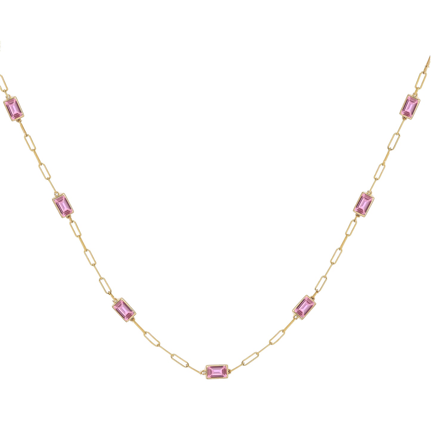 Peekaboo baguette necklace