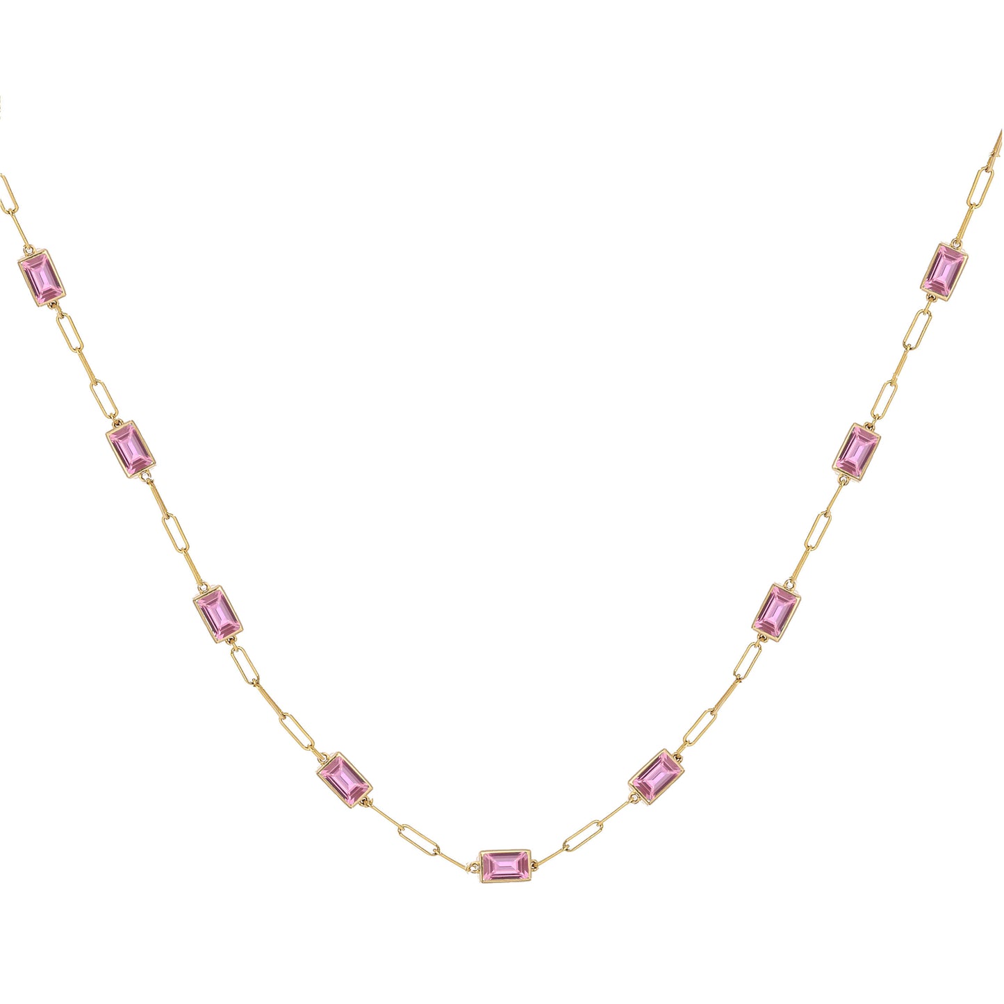 Peekaboo baguette necklace