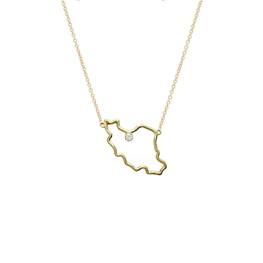 Iran Map Necklace Medium