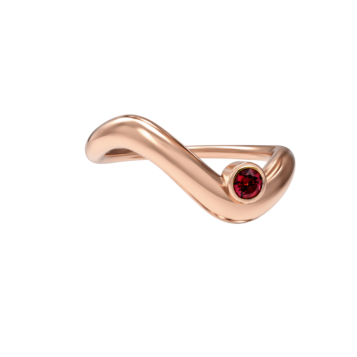 Birthstone wave ring