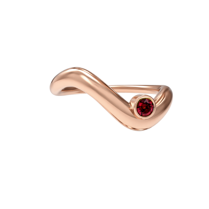 Birthstone wave ring