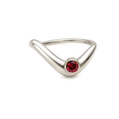 Birthstone wave ring