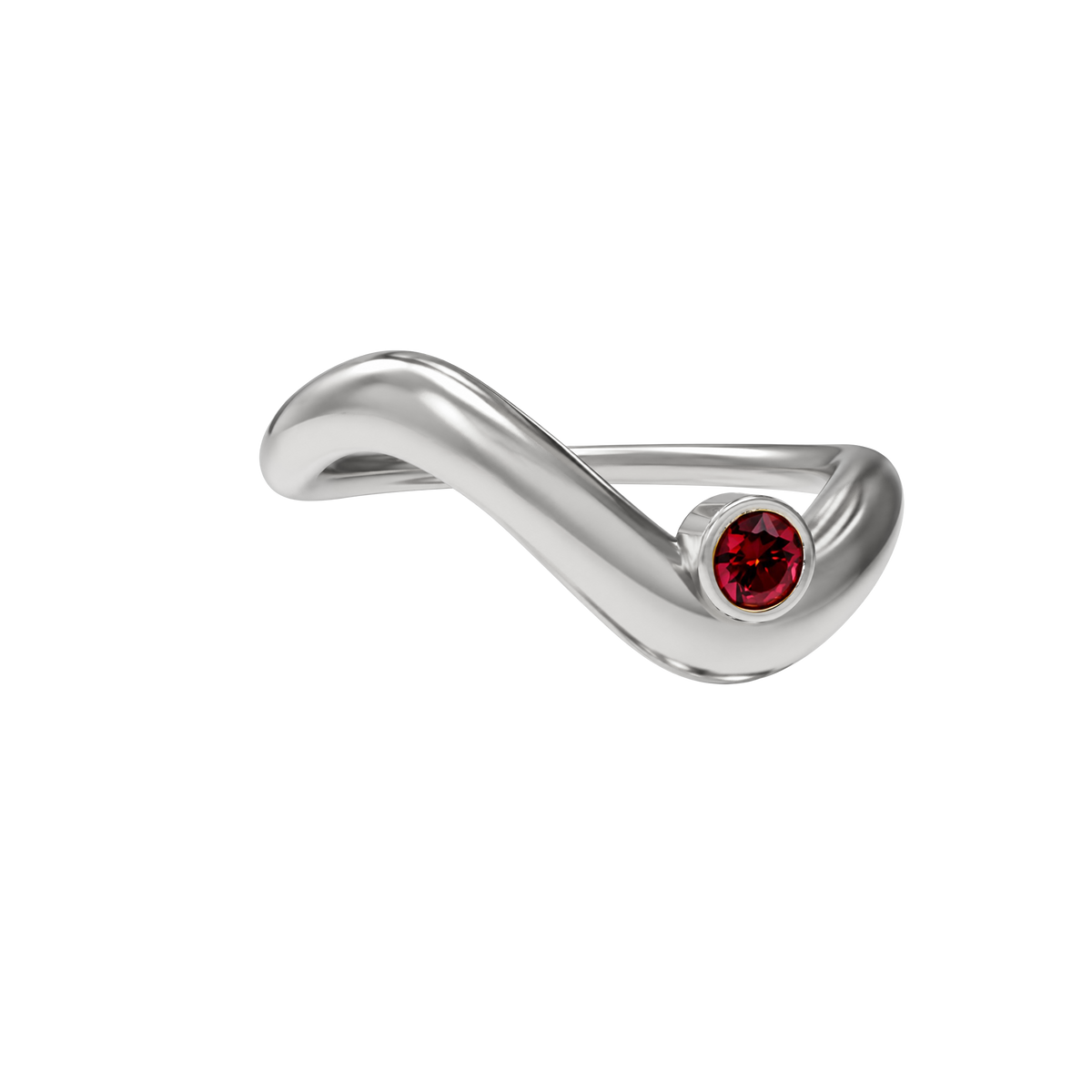Birthstone wave ring