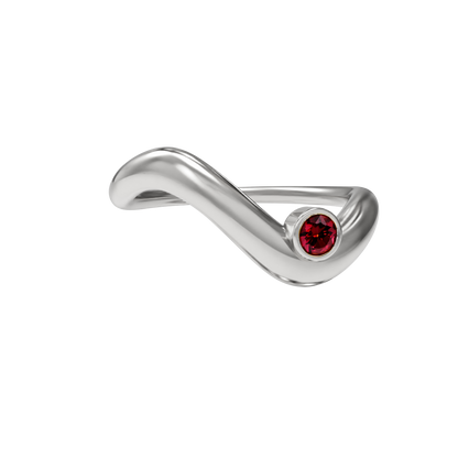 Birthstone wave ring