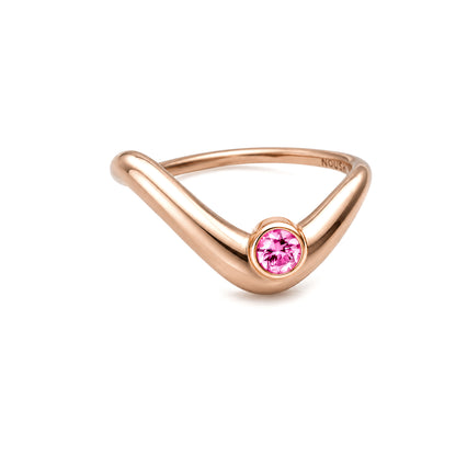 Birthstone wave ring