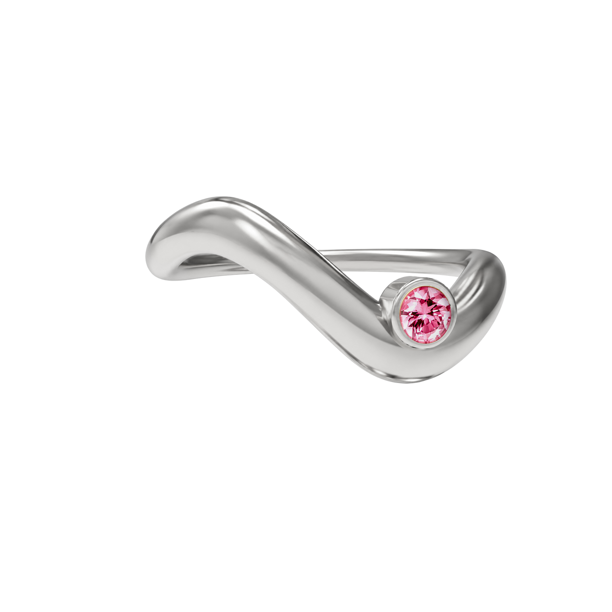 Birthstone wave ring